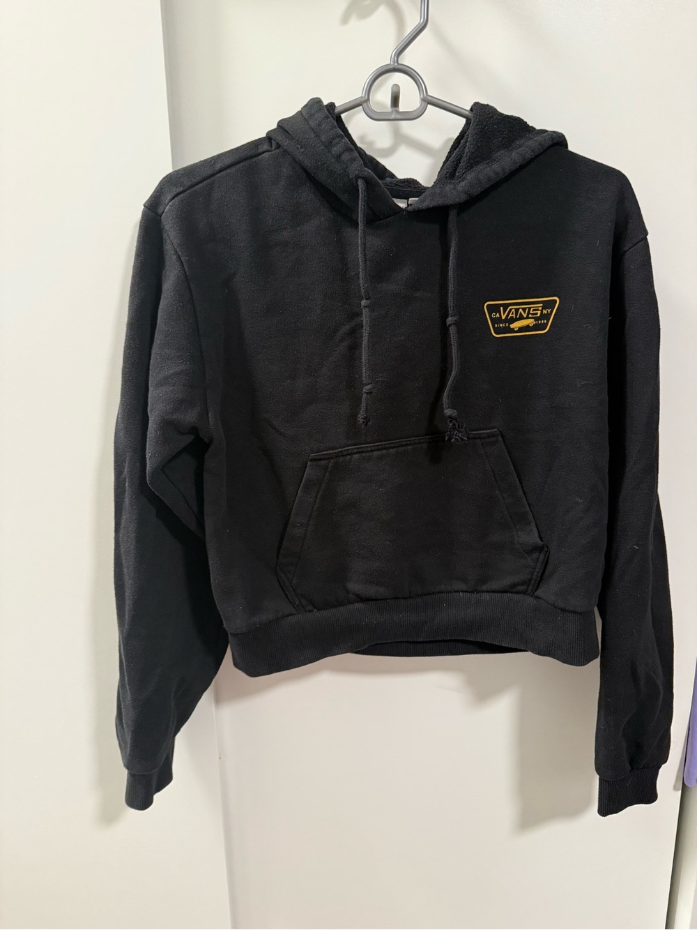 Vans Black Hoodie with Yellow Logo Patch